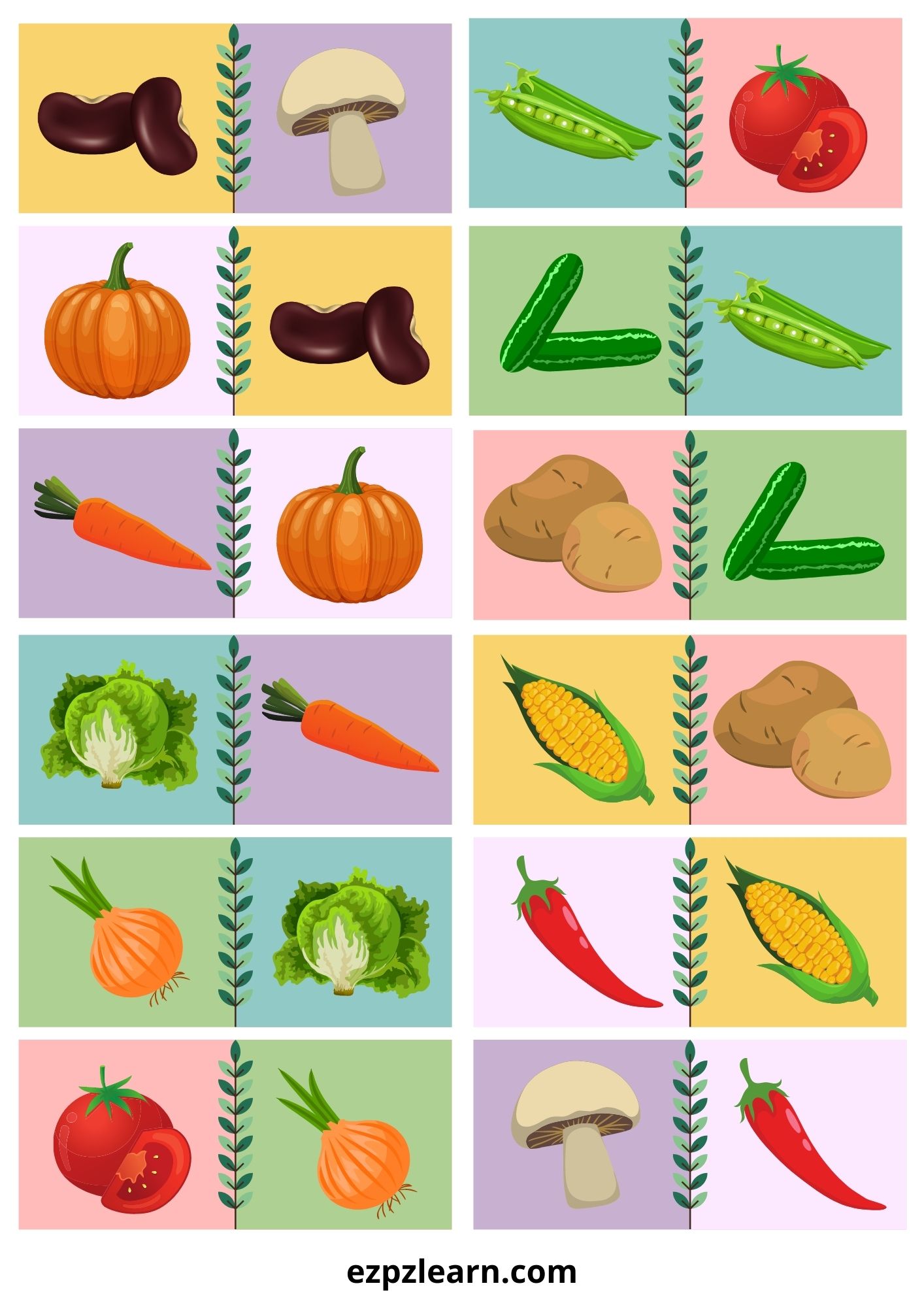 Vegetables Dominoes Game With Images